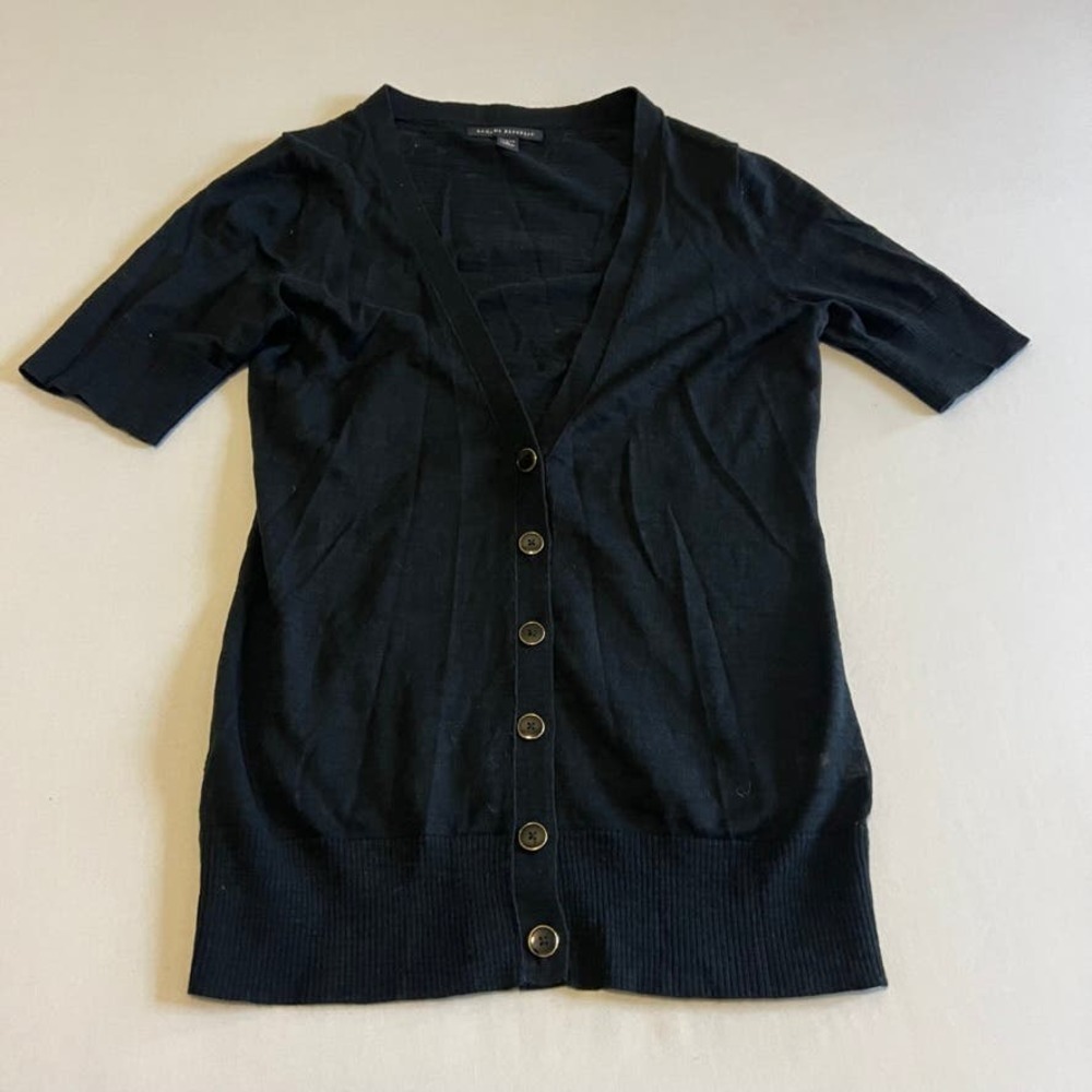 Banana Republic Black Cotton Burnout cardigan PS